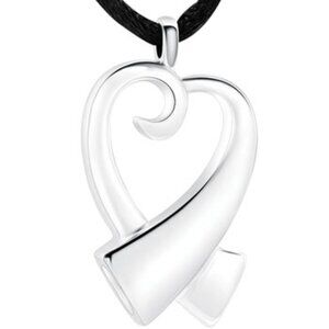 Crescent Premium Ribbon Heart Pendant